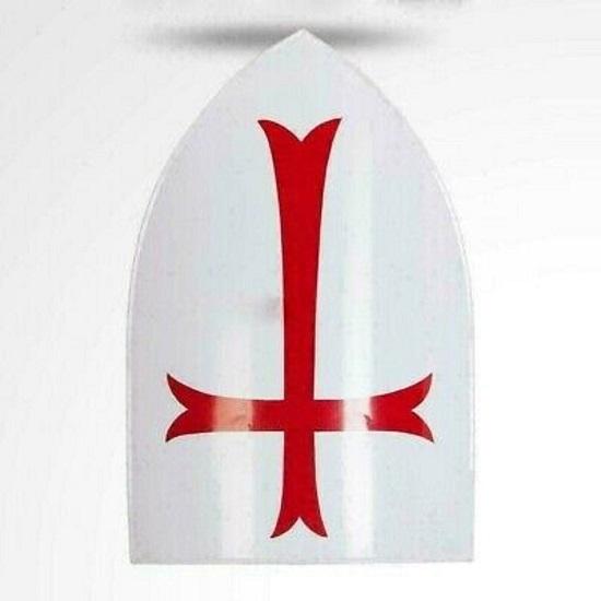 Medieval Larp Knight Red Templar Heating Shield Battle Warrior Mild Steel Shield