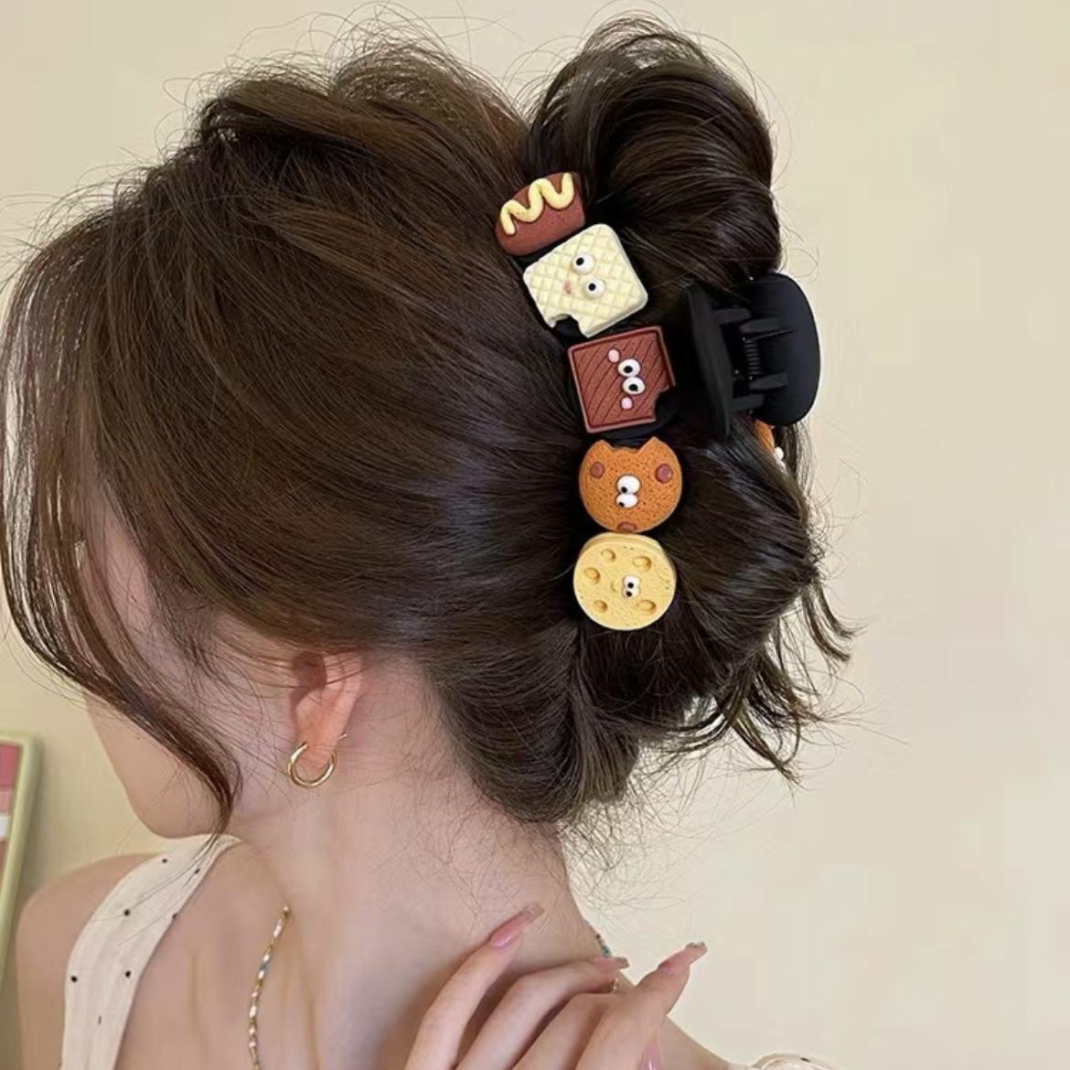 

Корейская большая акриловая заколка-краб для женщин - 2025 Заколка для волос «Акула» высокого класса