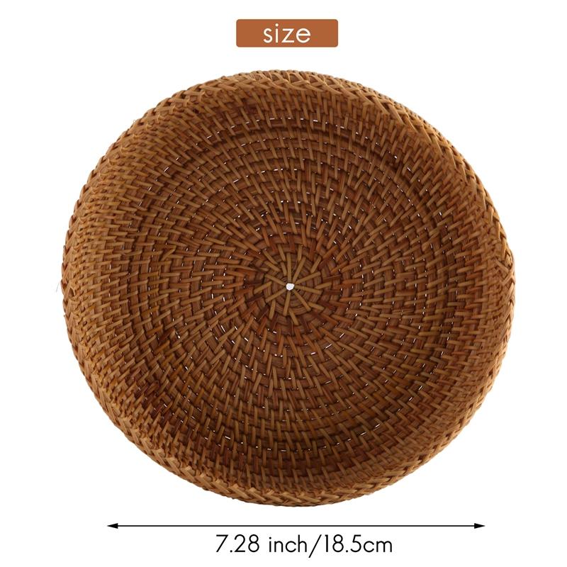 Good-Handmade Autumn Rattan Weaving Round Storage Basket Fruit Dish Rattan Bread Basket For Kitchen Food Picnic Bread Sundry Min