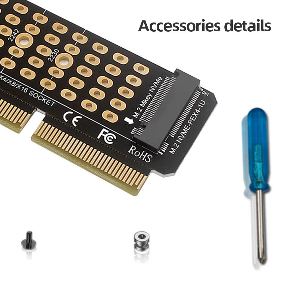 M2 NVME Adapter Card M.2 M-Key Accelerator Card Full Speed X4 M.2 To PCI-E4.0 Converter Support 1U Server for 2230-2280 M.2 SSD