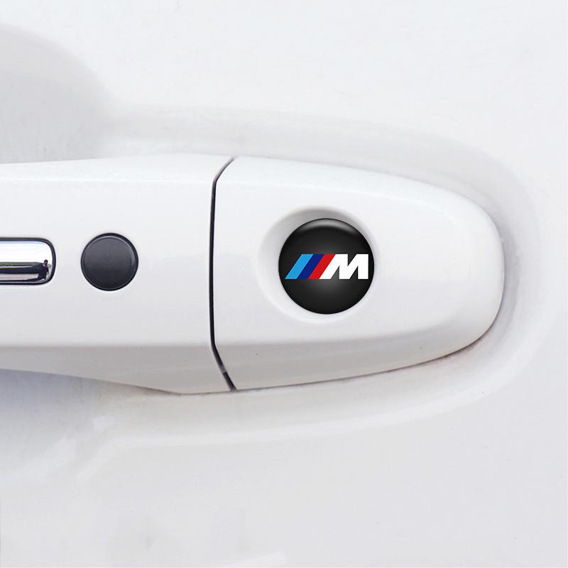 4pcs Car 20mm Door Keyhole Lock Protection Sticker Decor Decals For BMW M Emblem E46 E36 E34 F10 E90 F30 E60 F30 E53 E30 E92 E87