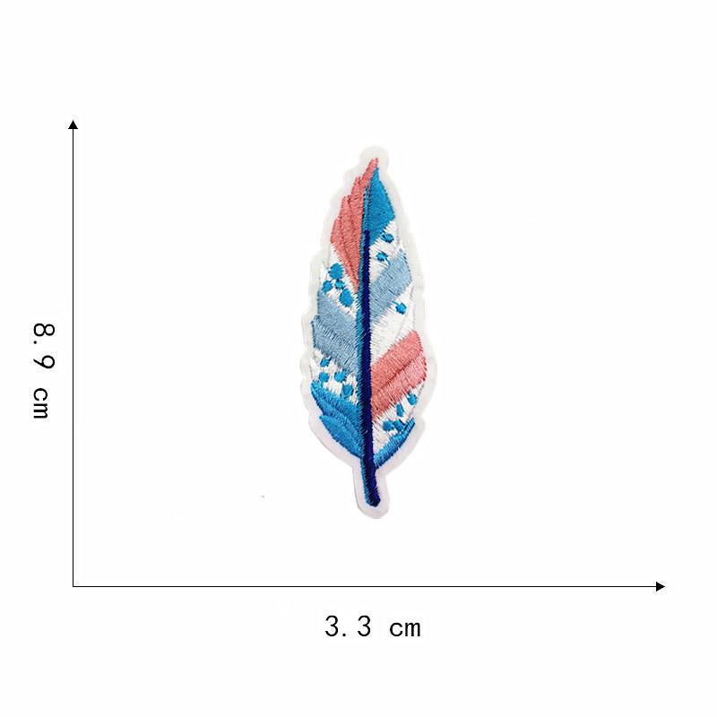 Vyšívaná látková nášivka: Kaktusové peří design pro opravu oblečení a kalhot