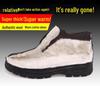 2024 Winter Men's Genuine Leather Wool-Lined Casual Shoes for Middle-Aged & Elderly