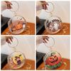 Zinc Zinc Alloy Halloween Round Handbag Printed PVC Transparent Pouch Storage Bag Doll Hanging Pouch  Figure