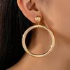 European and American Style Large Hoop Metal Stud Earrings for Women