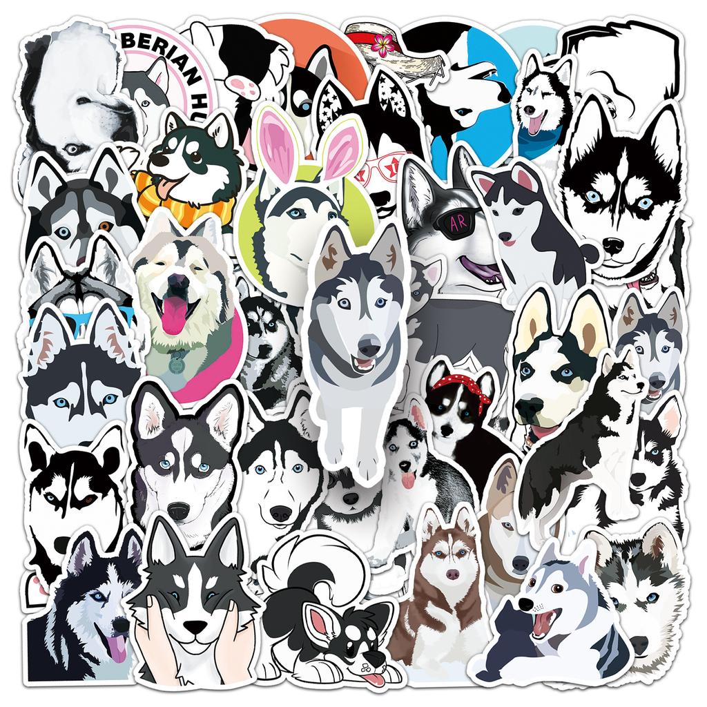 50 Husky Doodle Animale de Desene Animate Personalizate Creative DIY Autocolante pentru Skateboard Bagaj pentru Copii Impermeabile
