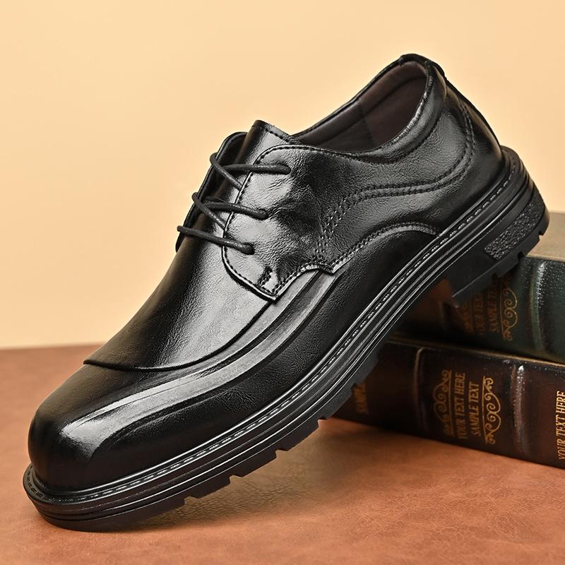 

Fashion New Men s Oxford Shoes Lace-Up Leather Dress Shoes Men Comfortable Work Walking Shoes Men Casual Business Footwear Wedding Shoes 38