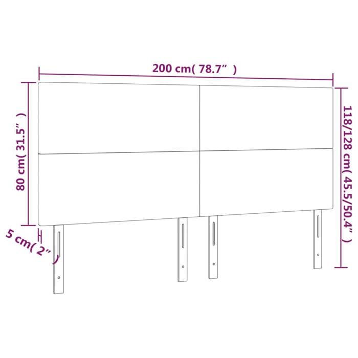 VidaXL LED Headboard Bedroom Furniture Double Bed Accessory Head of Bed Frame Interior Cream 3122171
