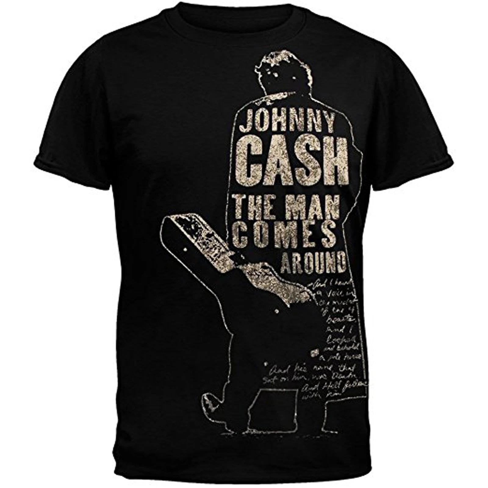 Johnny Cash Rear Profile Guitar Country Rock Official Men s T-Shirt Men s S