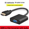 HDMI to VGA Cable with Audio and Power Adapter – High-Definition TV and Computer Connection