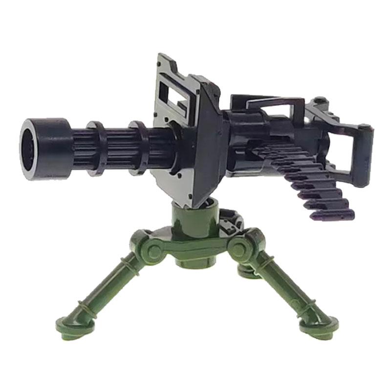 Military WWII Weapons Building Blocks Soldier Figure Toy Gatling M2 Heavy Machine Gun NSV M19 Box Rifle Bullet Chain Mortar K045