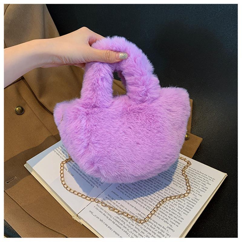 Women's Plush Handbag Autumn New Fashion Fluffy Shoulder Bag Versatile Niche Chain Messenger Women's Bag