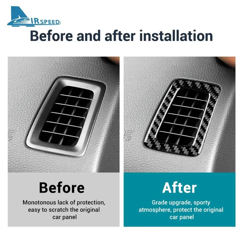 Real Soft Carbon Fiber Sticker For Honda Accord 2013 2014 2015 2016 2017 LHD Car Dashboard Side Air Outlet Frame Interior Trim