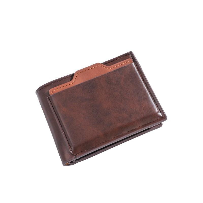 European American Minimalist Casual Men's Wallet With Large Capacity Multiple Card Slots Fashionable Short