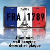Vintage Paris Aluminium Kennzeichen Wandkunst xinch Eiffelturm Design in Blau Weiß und Rot vintage Metalloberfläche m