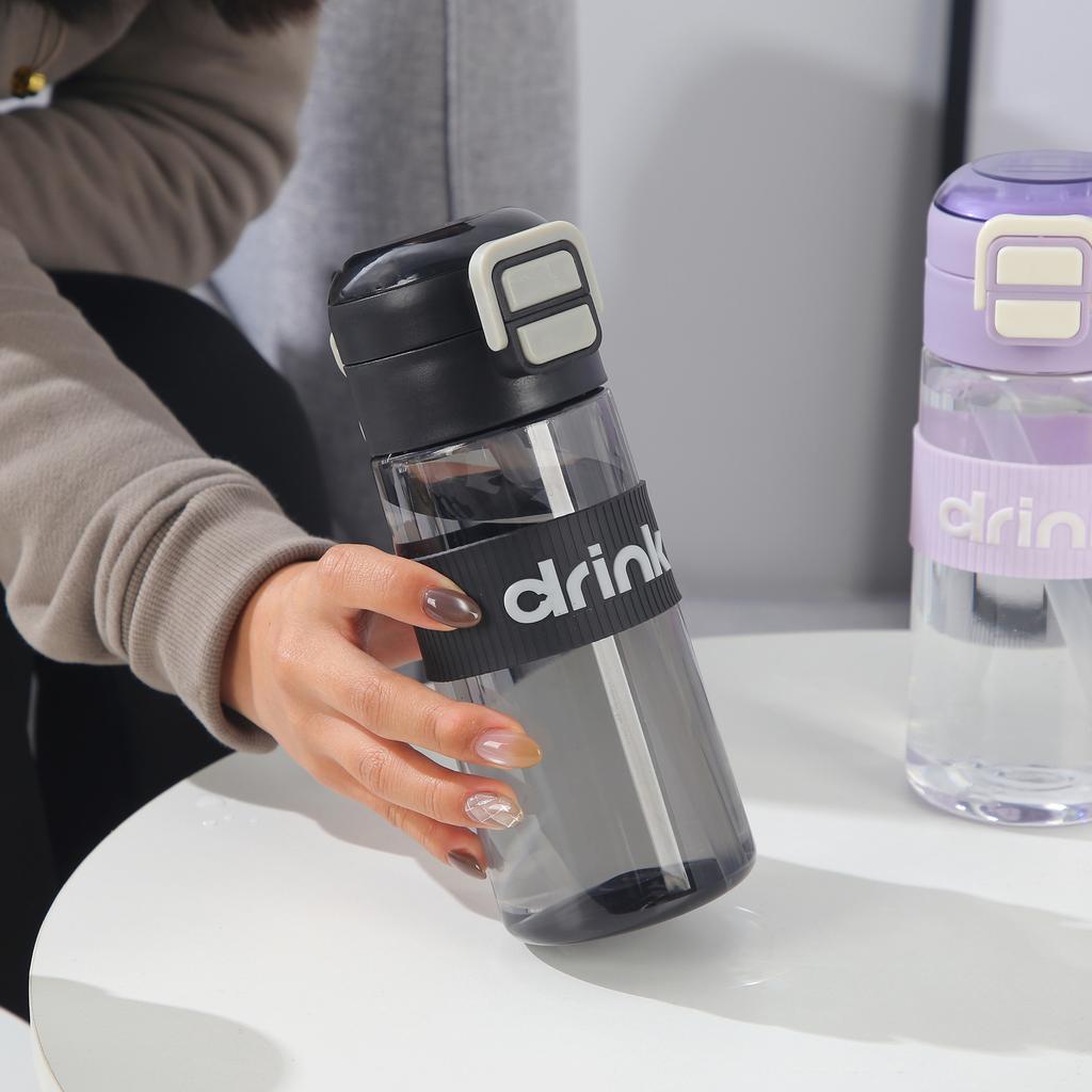 Water bottle new high value portable double drinking cup large capacity anti drop plastic bounce cup portable outdoor sports kettle wholesale