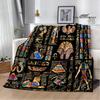 3D Egyptian Pharaoh Oracle Black Cat Printed Blanket Warm Flannel blankets Home bed linings blankets for beds Birthday Gift