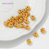 18K Gold Plated Flower Shape Separator Beads Brass Spacer Beads For Bracelet Making Supplies DIY Necklace Findings