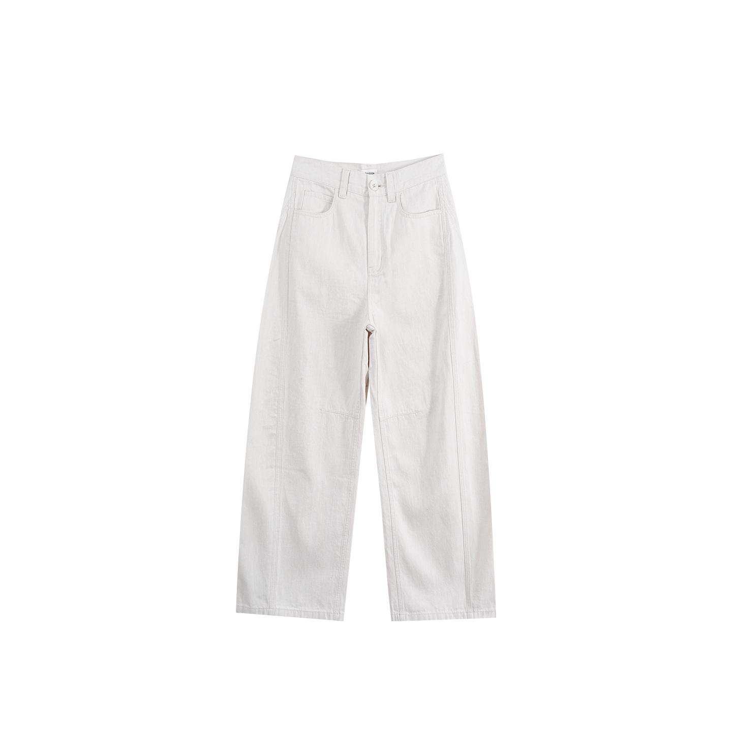 

Moonlight White Walker | Women s Cropped Cotton Linen Jeans for Spring-Summer Casual Wear Small грязно-белый