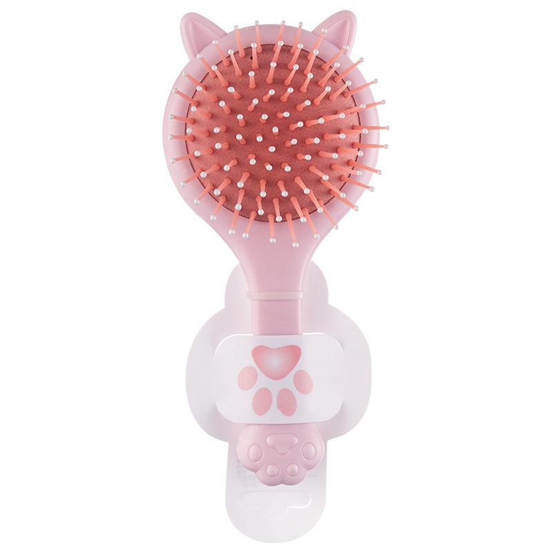 Cute and Creative Girl-Style Air Cushion Hairbrush with Cat Paw Design, Mirror Hairbrush for Home Use, Scalp Massage Brush