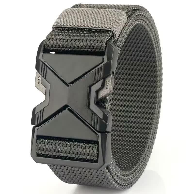 Men s Outdoor Tactical Braided Belt with Automatic Buckle 125cm серый
