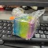 Stress Relief Toy Rainbow Ice Cube Squeeze Ball, Transparent Jelly Fidget Shape for Anxiety Relief, Soft TPR Decompression Kids Adults