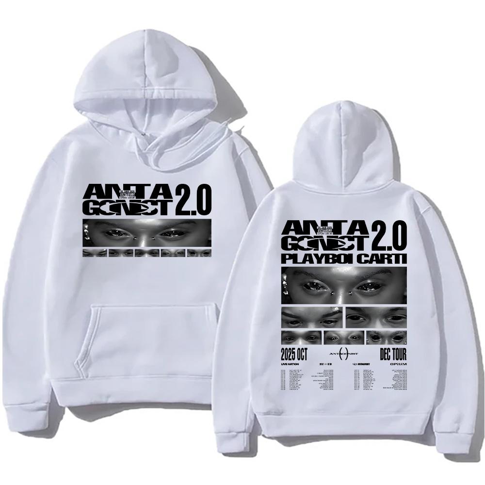 Rapper Hoodies Playboi Carti Antagonist Tour Sweatshirts Men Women Hip Hop Streetwear Male Pullovers Y2K
