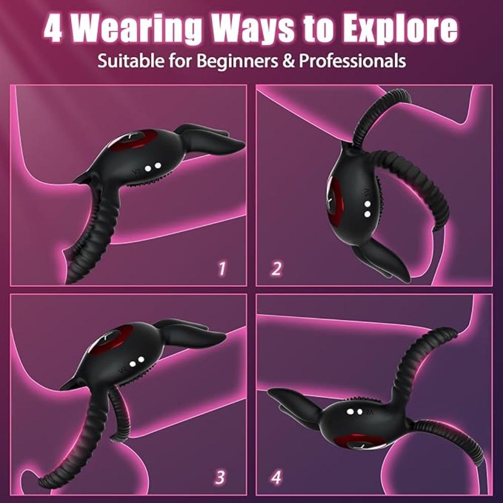 Penisring mit Penisvibrator für Männer, 10-mal vibrierender Hasenohr-Vibrator für Männer, Klitoris-G-Punkt-Massagegerät, Vibrator, Penisring für Paare, Erotikprodukte