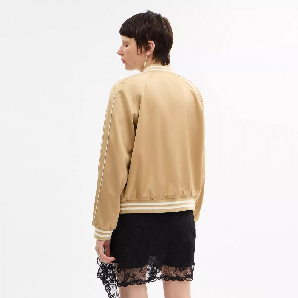 Coach Reversible Signature Souvenir Varsity Jacket Beige