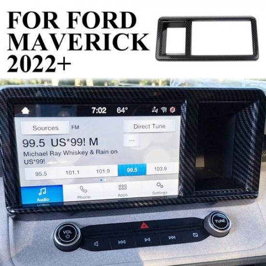 Carbon fiber style dvd navigation screen frame cover trim for Ford Maverick