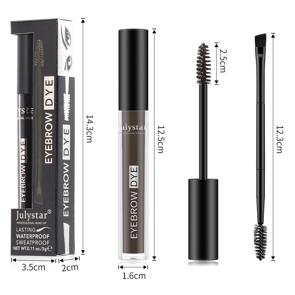 Beauty anti-sweat and long-lasting double-head eyebrow dye cream non-smudging natural three-dimensional wild dyeing styling eyebrow cream