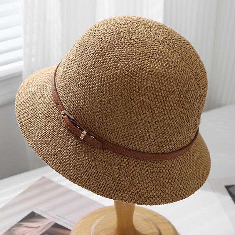 New fashion belt buckle versatile breathable comfortable sun hat outdoor travel leisure vacation small brim basin hat