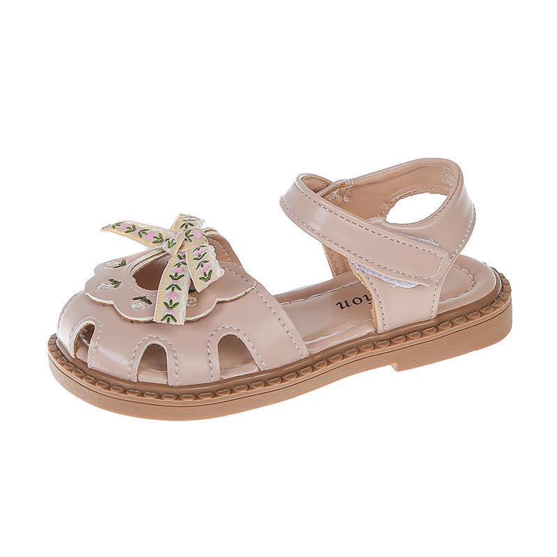 Kids Closed Toe Floral Bow Non Slip Casual Sandals 23