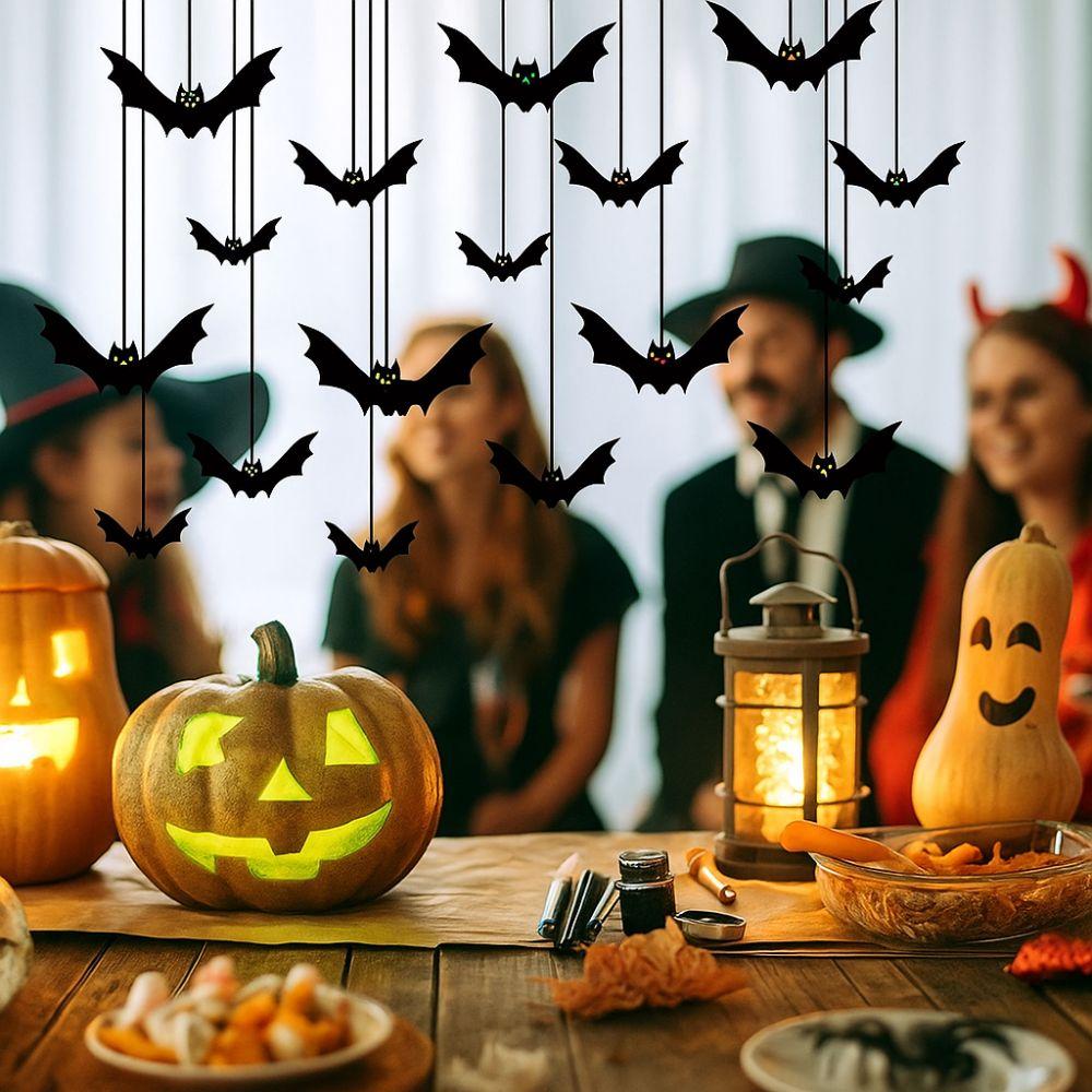 Spooky Bats Wall Decor with Eyes Simulation Bat Pendant Hanging Spooky Bats  Haunted House