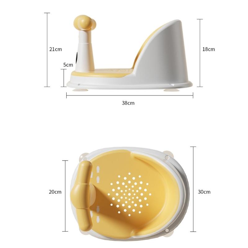 Portable Infant Bathing Chair Anti Skid Base Strong Suction Cups for Stability Easy to Clean Lightweight Baby Bath Seat