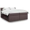 Box Spring Bed with Mattress Dark Brown 200x200 Cm Fabric