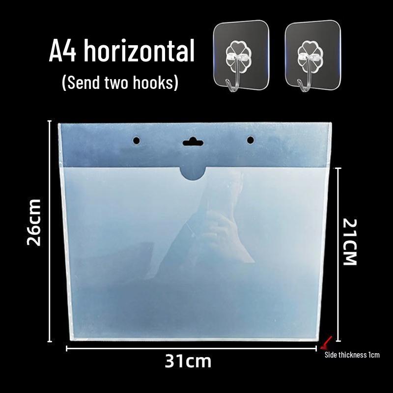 A4 Wall-Mounted Transparent Document Holder (10-Pack)