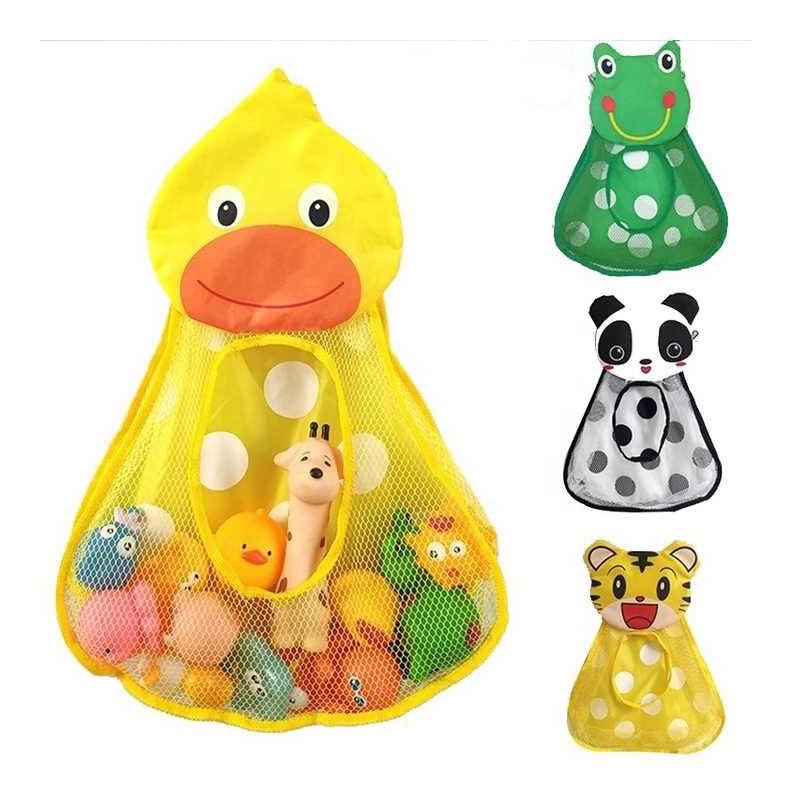 Panda Cartoon Baby Bath Kids Toy Drain Storage Net Bag Mesh Holder Cup Suction