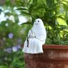 Halloween Decoration Skeleton Fish Statue Spooky Halloween Garden Decor Skeleton Fisherman Statue Witch Fishing for Outdoor
