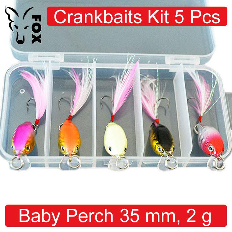 

FOX Baby Perch Kit. Набір пластикових приманок для риболовлі в коробці (5 pcs + box) 5 pcs