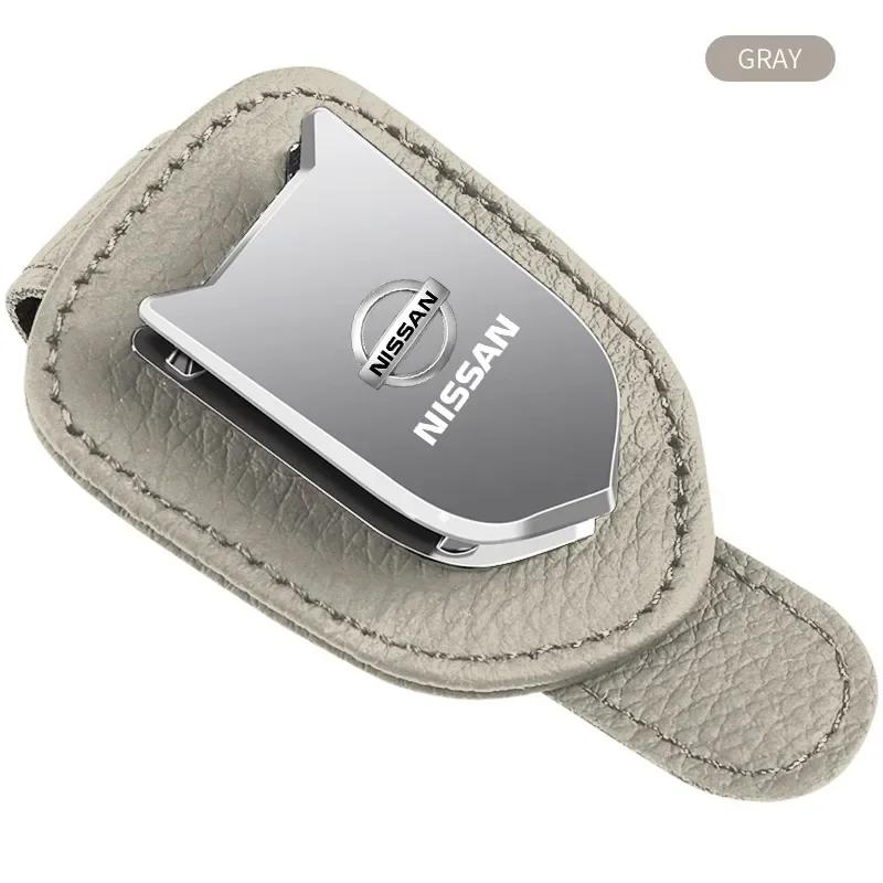 Car Interior Sun Visor Sunglasses Clip Eyeglasses Holder For Nissan X-trail Qashqai Note Juke Sentra Patrol Almera Navara Leaf