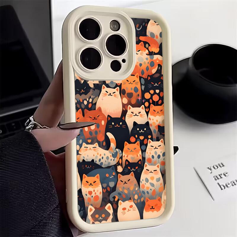 Phone Case for Xiaomi Redmi Note 12S 11S 10S 9 10 11 12 13 Pro Plus Max 5G 12C 13C 10C 12 4G 14C Cartoon Cats Soft Cover