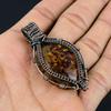 Baltic Amber Pendant, 999 Copper Wire Wrapped Gemstone Jewelry, Handmade Pendant For Mother Day