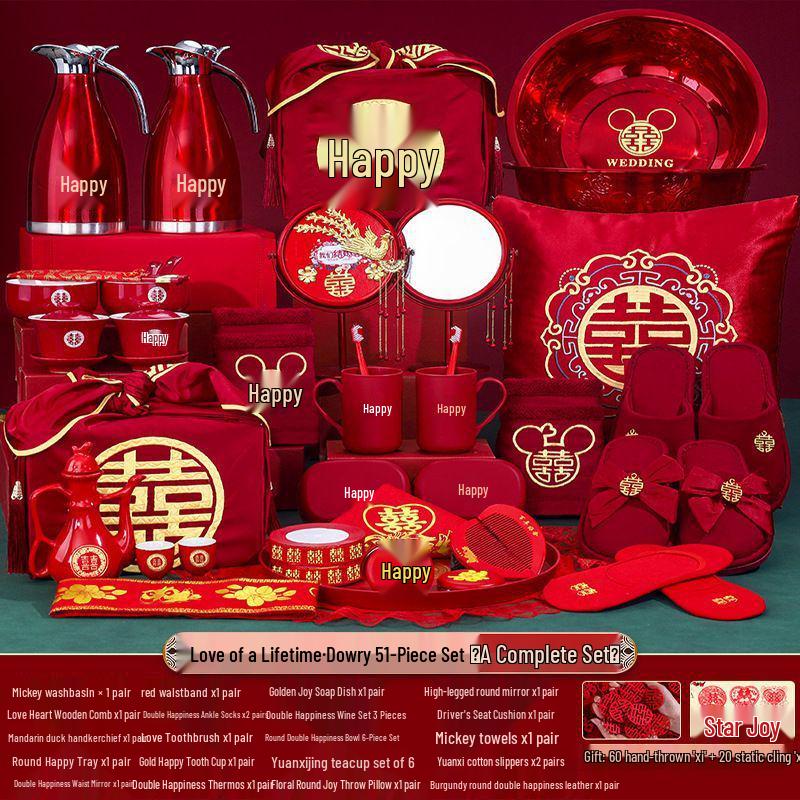 Luxurious Bridal Dowry Set: Practical Wedding Tea Ceremony Cups & Departure Treasure Pot