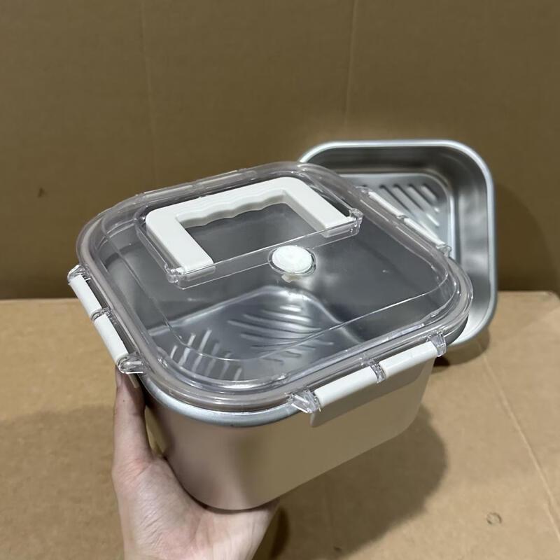 ZISIZ Portable 2-Layer Stainless Steel Lunch & Storage Box