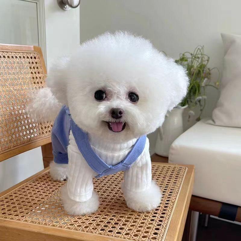 

Одежда для питомцев осень и зима новая бархатная теплая комбинезон на пуговицах плюшевый мишка собака кошка брюки на липучке XL chest 50cm back 40 about 10-6.5kg