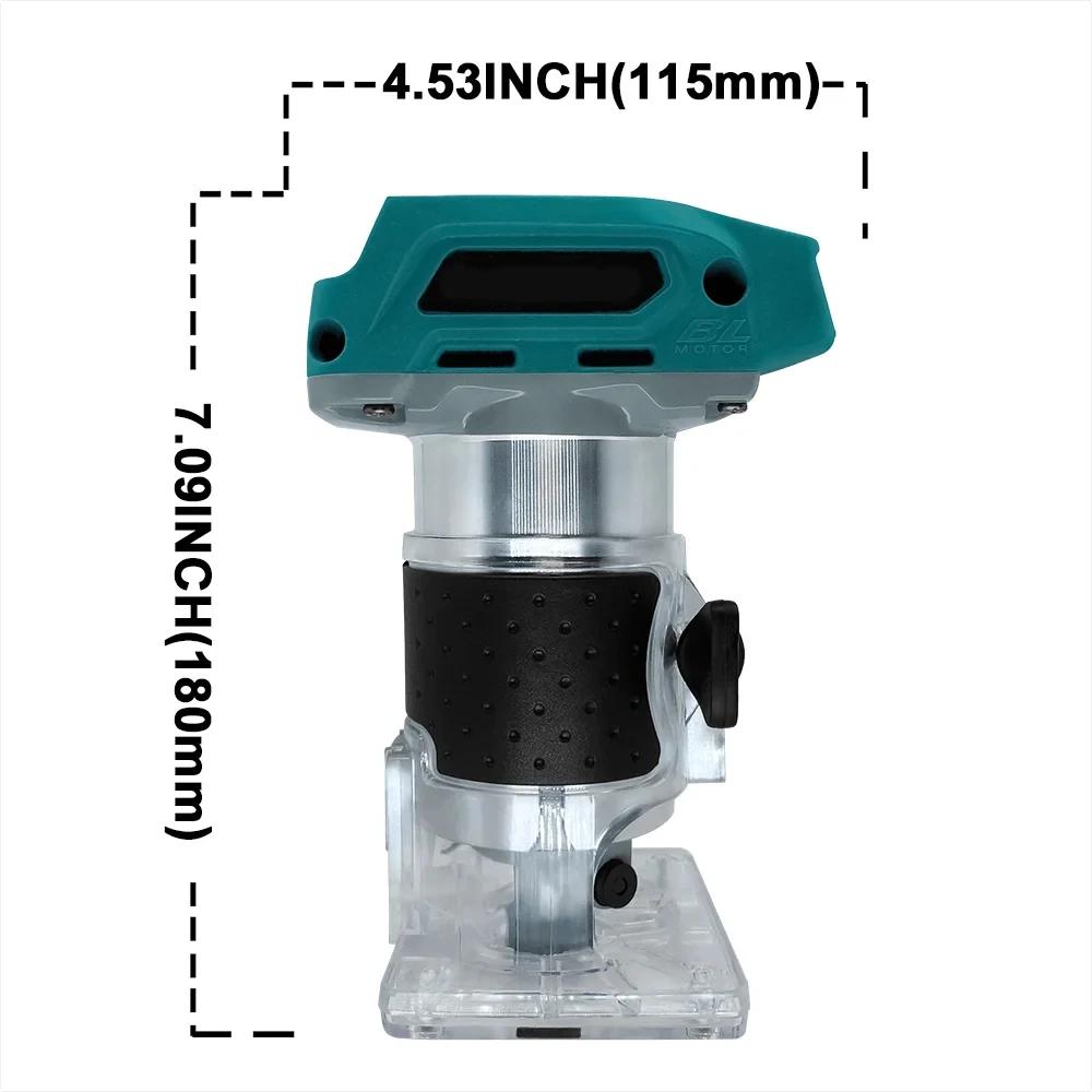 5 Speeds Brushless Electric Trimmer Handheld Wood Router Milling Engraving Slotting Power Tools for Makita 18V Battery