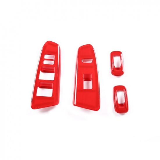 Red Interior Window Lift Trim Switch Panel Accessories For Toyota Tacoma 11-15