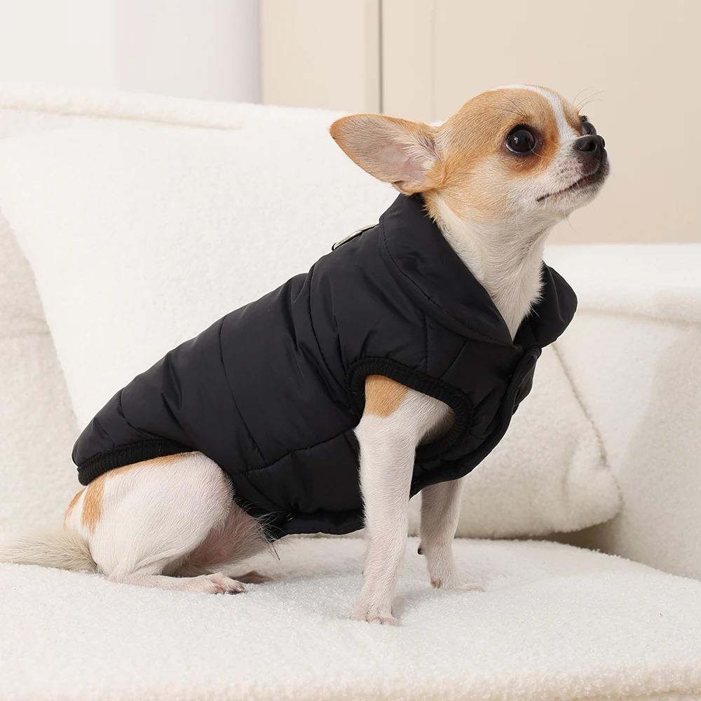 Pet Clothes Waterproof Winter Dog Coat Warm Fleece Dog Cotton Jacket Thickened with D Shape Ring Puppy Costume Outdoor