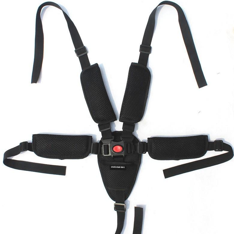 Adjustable 3-Point & 5-Point Safety Harness for Child Seats & Strollers
